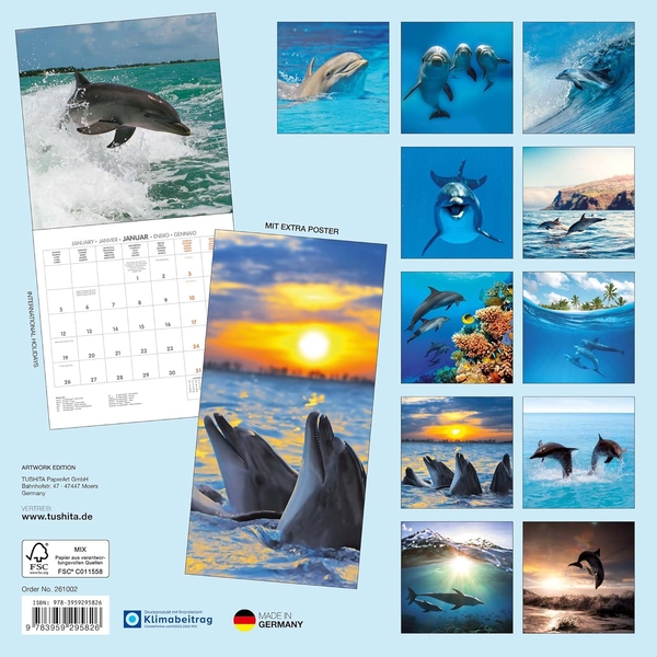 Бумажная книга «Delfine/Dolphins/Dauphins 2026» - фото №1