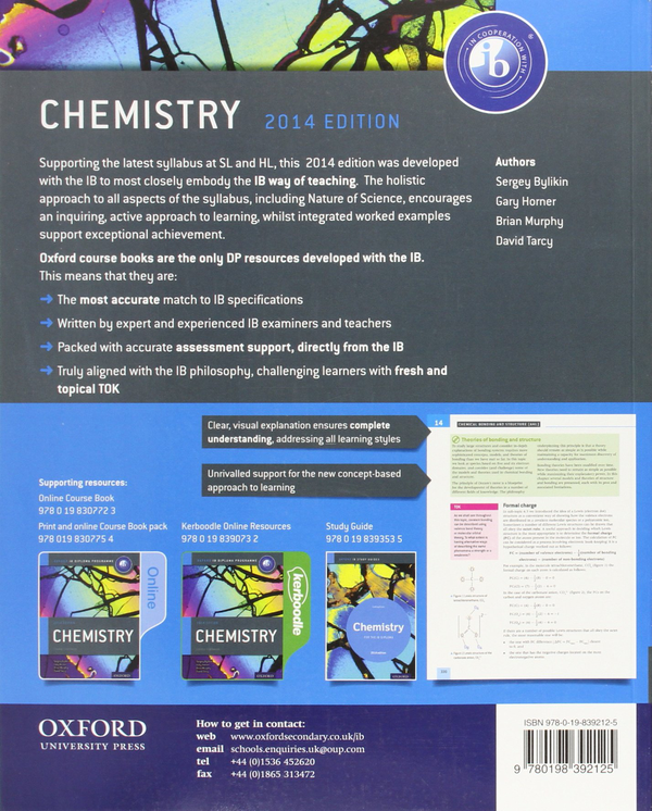 Бумажная книга «Oxford IB Diploma Programme: Chemistry Course Companion», авторов Гэри Хорнер, Брайан Мерфи, Сергей Быликин, Дэвид Тарси - фото №1
