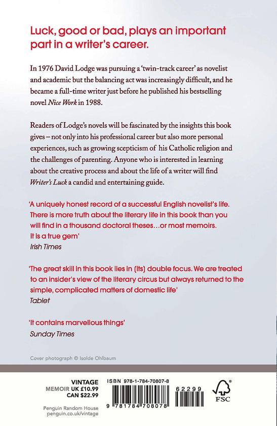 Бумажная книга «Writer's Luck: A Memoir: 1976-1991», автор Дэвид Лодж - фото №1