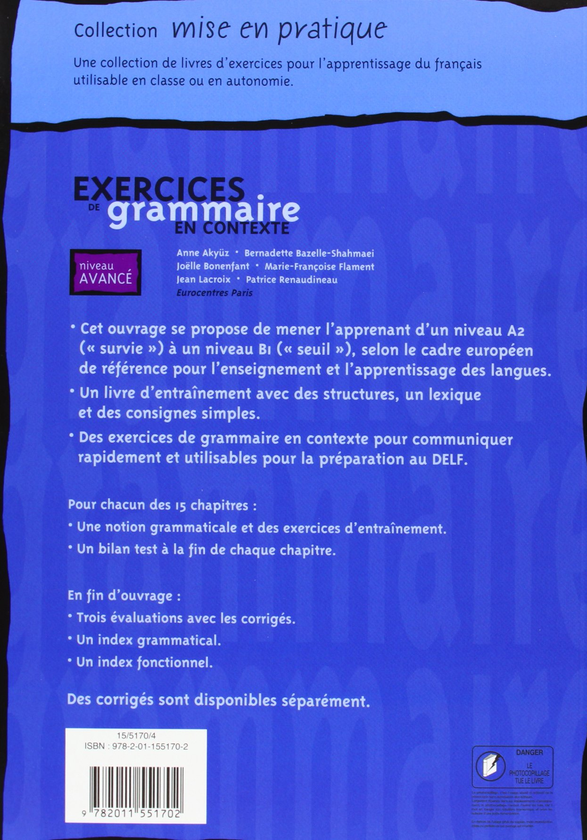 Бумажная книга «Exercices de grammaire en contexte. Niveau avancé» - фото №1