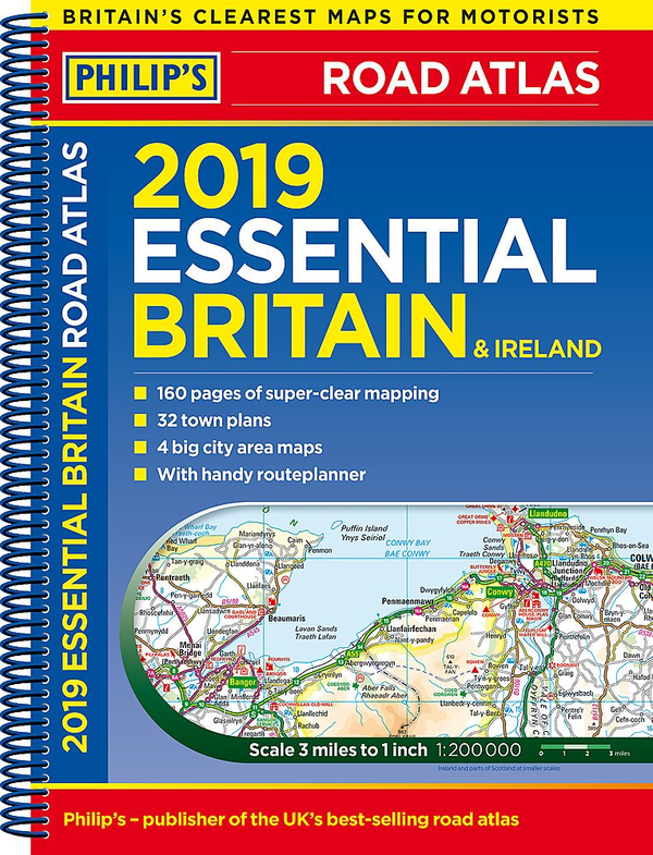 Бумажная книга «Philip's 2019 Essential Road Atlas Britain and Ireland - Spiral A4 : (Spiral binding)» - фото №1