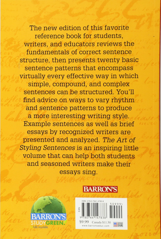 Паперова книга «Art of Styling Sentences», автор Енн Лонгніфе - фото №1