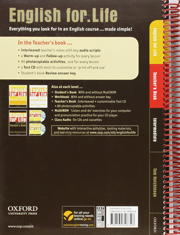 [object Object] «English for Life Intermediate. Teacher's Book Pack », автор Том Хатчінсон - фото №2 - мініатюра