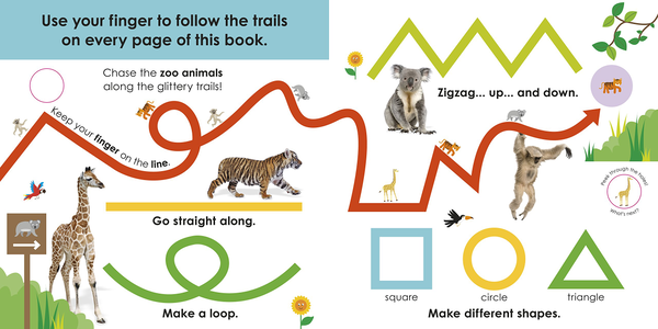 Бумажная книга «At the Zoo. Take a Peek! Fun Finger Trails!» - фото №1