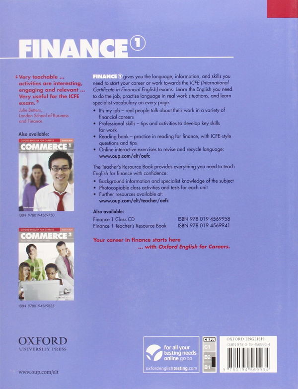 Паперова книга «Oxford English For Careers: Finance 1: Student Book», авторів Richard Clark, David Baker - фото №1