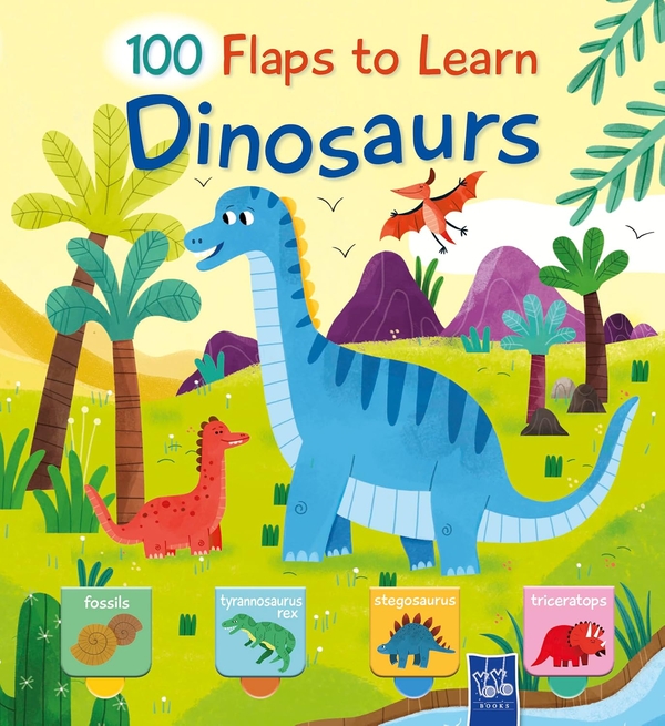 Паперова книга «100 Flaps to Learn. Dinosaurs», автор Yoyo Books - фото №1