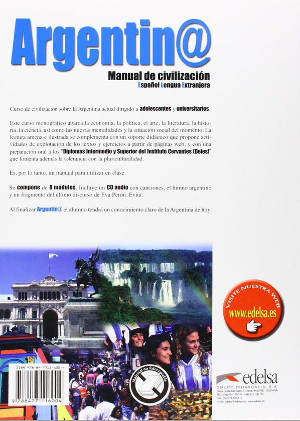 Паперова книга «Argentin@. Manual De Civilizacion: Libro (+CD)», автор Патрисия Даниэла Данте - фото №1