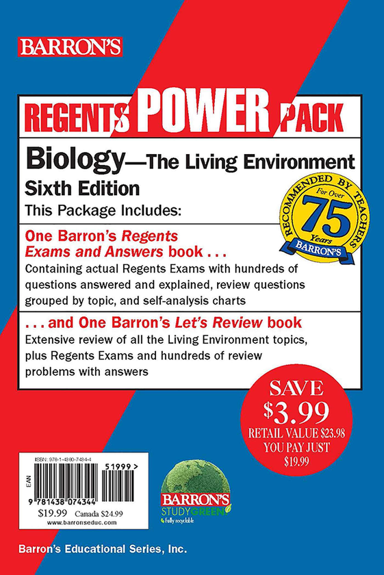 Бумажная книга « Regents Biology Power Pack : Let's Review Biology + Regents Exams and Answers: Biology» - фото №1
