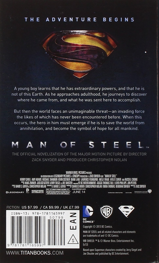 Бумажная книга «Man of Steel. The Official Movie Novelization», автор Грег Кокс - фото №1