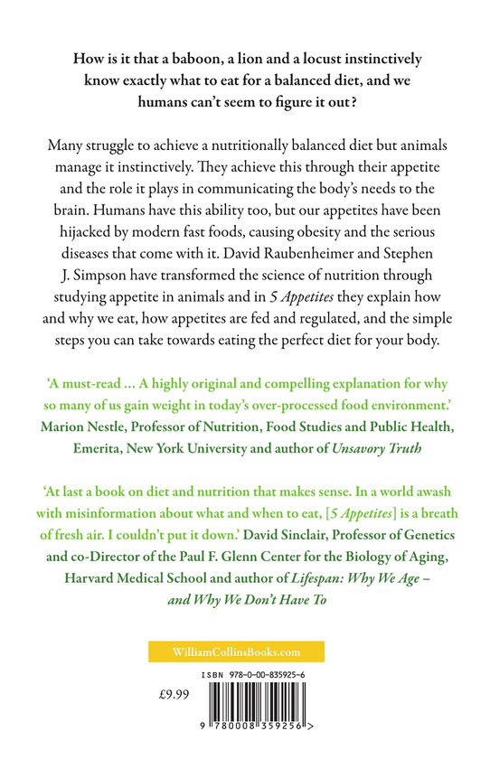 Бумажная книга «5 Appetites. Eat Like the Animals for a Naturally Healthy Diet», авторов Дэвид Раубенхаймер, Стивен Дж. Симпсон - фото №1