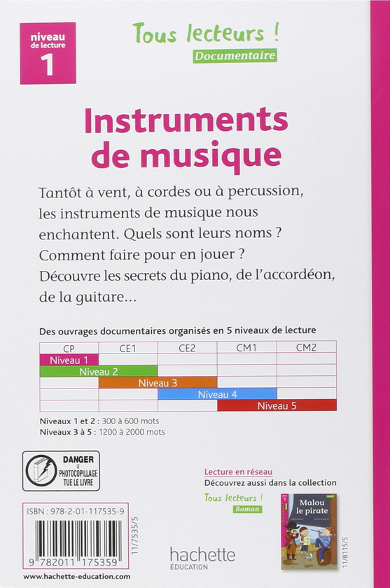 Бумажная книга «Tous Lecteurs!: Niveau 1: Instruments de musique», авторов Lucile Galliot, Denise Ryan - фото №1