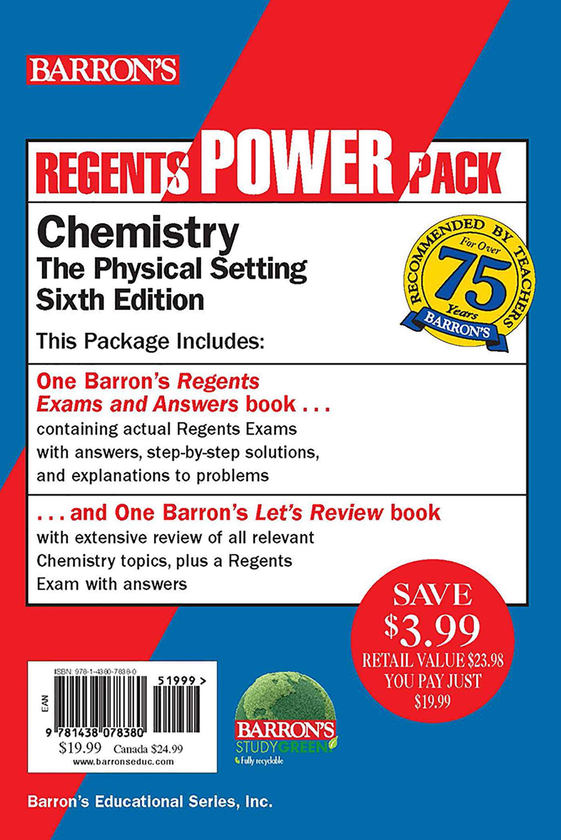 Бумажная книга «Regents Chemistry Power Pack : Let's Review Chemistry + Regents Exams and Answers: Chemistry», автор Альберт С. Тарендаш - фото №1