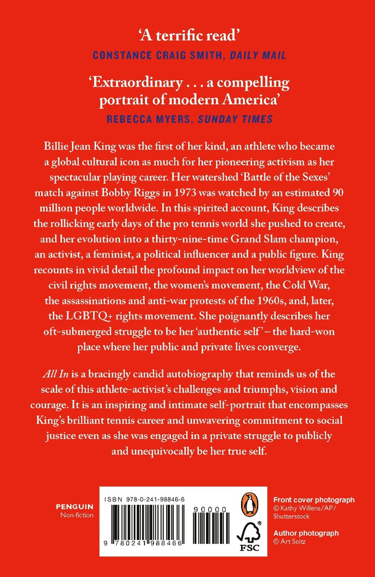 Бумажная книга «All In. The Autobiography of Billie Jean King», автор Билли Джин Кинг - фото №1