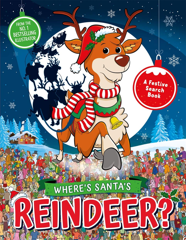 [object Object] «Where's Santa's Reindeer? A Festive Search and Find Book», авторів Пол Моран, Гергей Форіж, Адам Лінлі, Хорхе Сантільян - фото №1