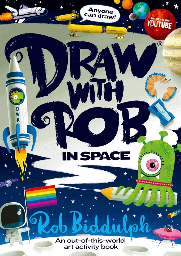 Бумажная книга «Draw With Rob. In Space», автор Роб Биддульф - фото №1