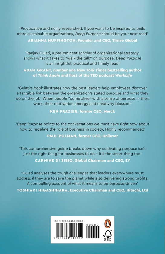 Бумажная книга «Deep Purpose. The Heart and Soul of High-Performance Companies», автор Ранджай Гулати - фото №1