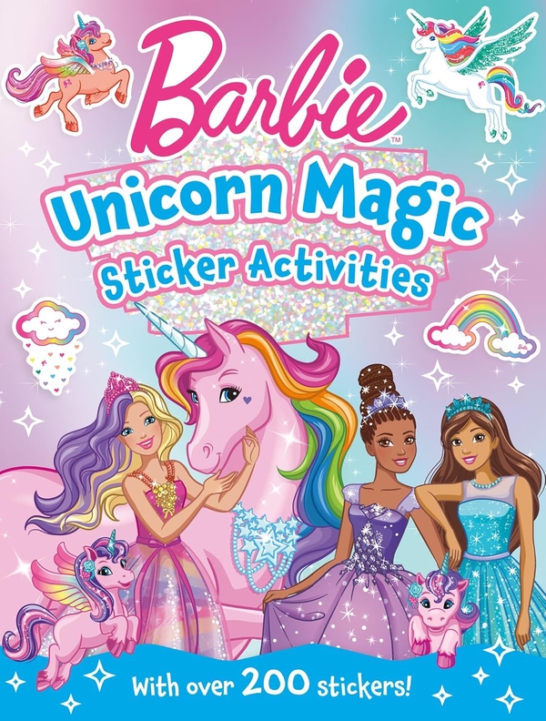 Бумажная книга «Barbie Unicorn Magic Sticker Activity Book», автор Барби - фото №1
