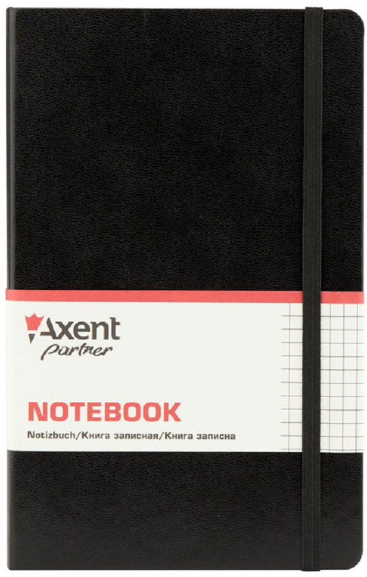  «Книга записная Axent Partner Pro 130x210 мм 112 листов в клетку черная (8204-01-A)», бренда Axent - фото №1