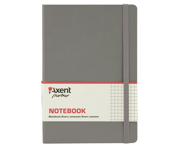  «Книга записная Axent Partner Pro 130x210 мм 112 листов в клетку серая (8204-03-A)», бренда Axent - фото №1