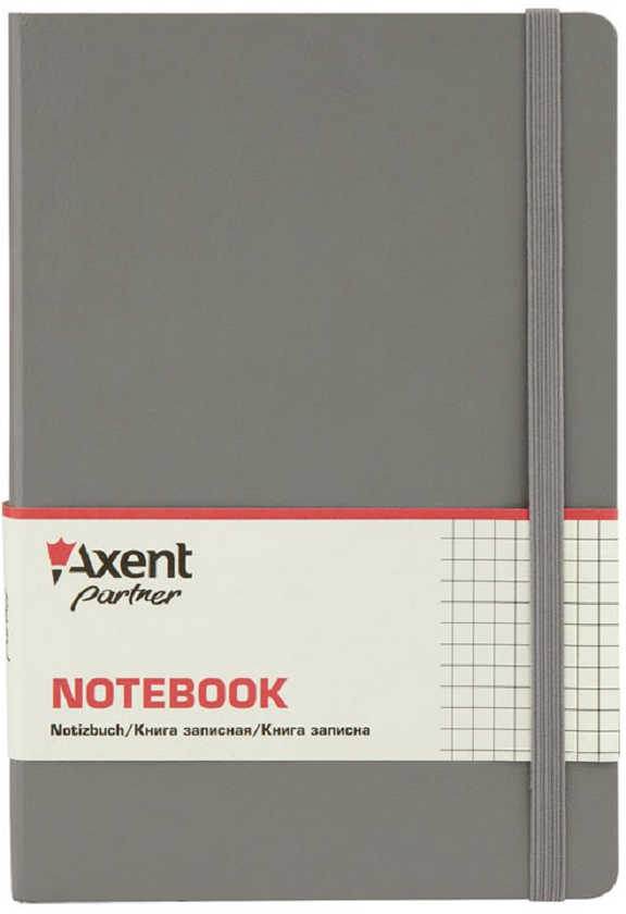  «Книга записная Axent Partner Pro 130x210 мм 112 листов в клетку серая (8204-03-A)», бренда Axent - фото №1