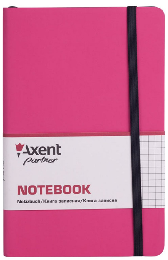  «Нотатник Axent Partner Soft 125x195 мм 96 аркушів в клітинку рожевий (8206-10-A)», бренду Axent - фото №1
