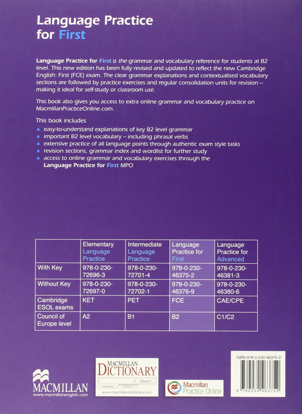 Бумажная книга «Language Practice for First. Student's Book and MPO with Key Pack», автор Майкл Винс - фото №1