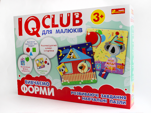 «Навчальні пазли Ranok Creative IQ-club для малюків Вчимо форми (13203007У)», брендів Ranok-Creative, Ранок. Наочні посібники, Ранок - фото №1