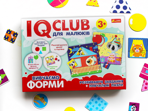«Навчальні пазли Ranok Creative IQ-club для малюків Вчимо форми (13203007У)», брендів Ranok-Creative, Ранок. Наочні посібники, Ранок - фото №1