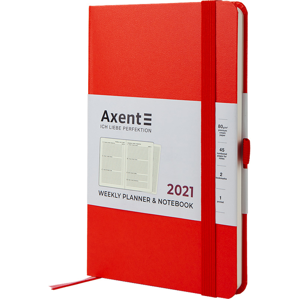  «Еженедельник Axent Partner Strong 2021 Красный (8505-21-05-a)», бренда Axent - фото №1