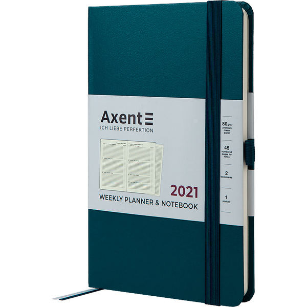  «Еженедельник Axent Partner Strong 2021 Малахитовый (8505-21-31-a)», бренда Axent - фото №1
