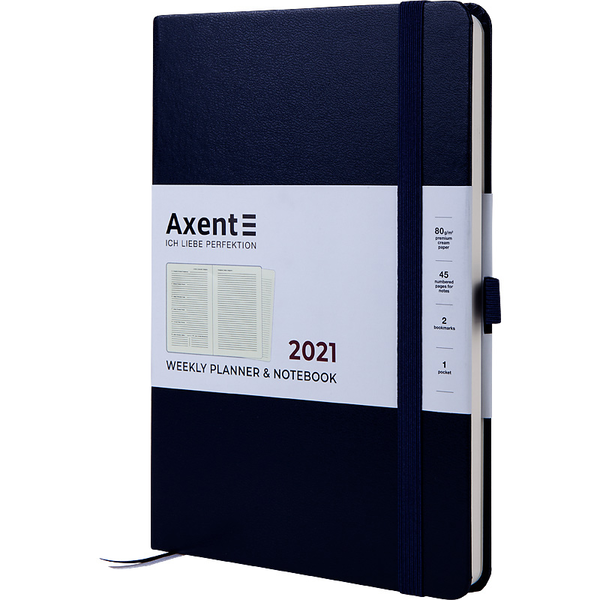 «Еженедельник Axent Prime Strong 2021 A5 Cиний (8507-21-02-a)», бренда Axent - фото №1