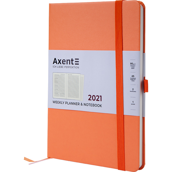  «Еженедельник Axent Prime Strong 2021 A5 Персиковый (8507-21-42-a)», бренда Axent - фото №1