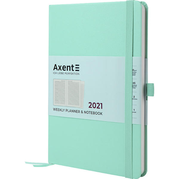  «Еженедельник Axent Prime Strong 2021 A5 Мятный (8507-21-44-a)», бренда Axent - фото №1