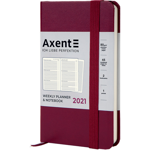  «Еженедельник Axent Pocket Strong 2021 Винный (8508-21-46-a)», бренда Axent - фото №1