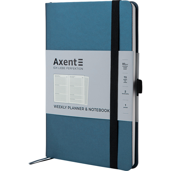  «Еженедельник недатированный Axent Partner Soft Синий металлик (8601-21-14-a)», бренда Axent - фото №1