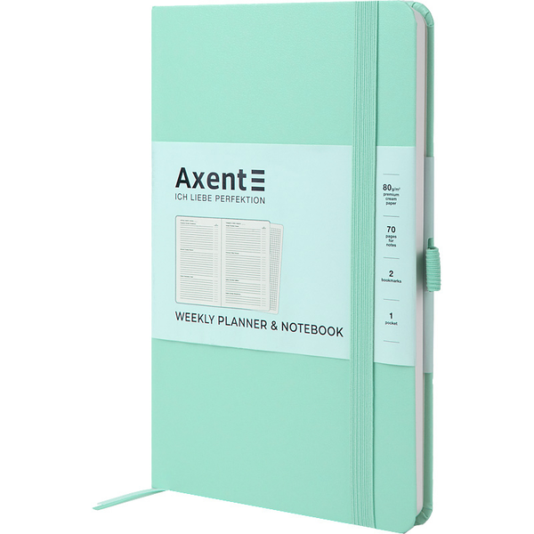 «Еженедельник недатированный Axent Partner Strong Мятный (8602-21-44-a)», бренда Axent - фото №1