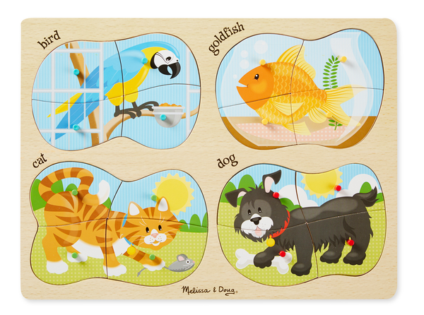  «Деревянные пазлы Melissa & Doug 4 в 1 Домашние животные (MD9861)», бренда Melissa & Doug - фото №1