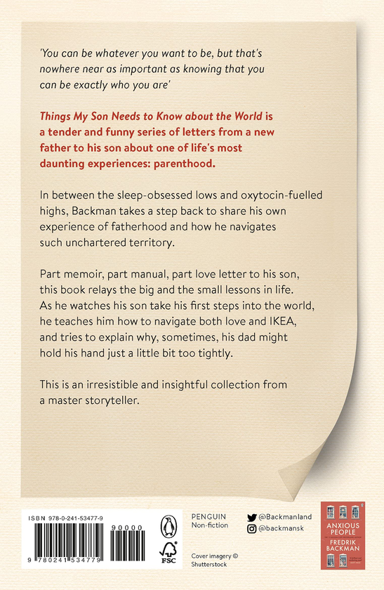 Паперова книга «Things My Son Needs to Know About The World», автор Фредрік Бакман - фото №1