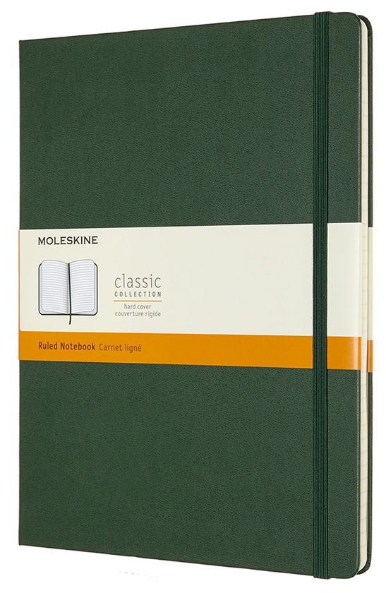  «Блокнот Moleskine Classic Extra Large Линейка Миртовый Зеленый (QP090K15)», бренда Moleskine - фото №1