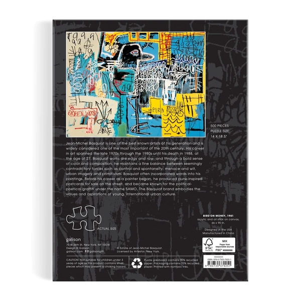  «Basquiat Bird on Money 500 Piece Book Puzzle», бренда Galison - фото №1