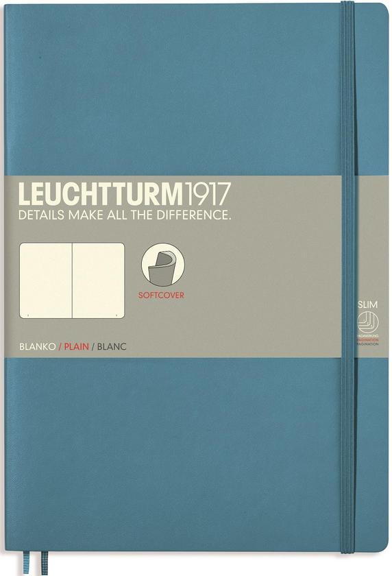  «Записная книжка Leuchtturm1917 синяя нелинованная (355299)», бренда Leuchtturm1917 - фото №1