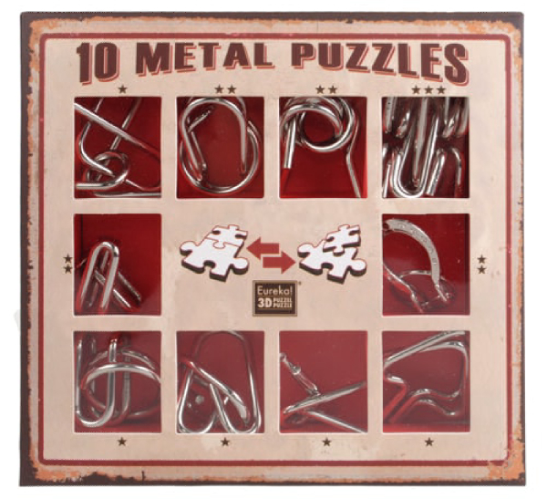  «Набор головоломок Eureka 3D Puzzle 10 Metal Red (473358)», бренда Eureka 3D Puzzle - фото №1