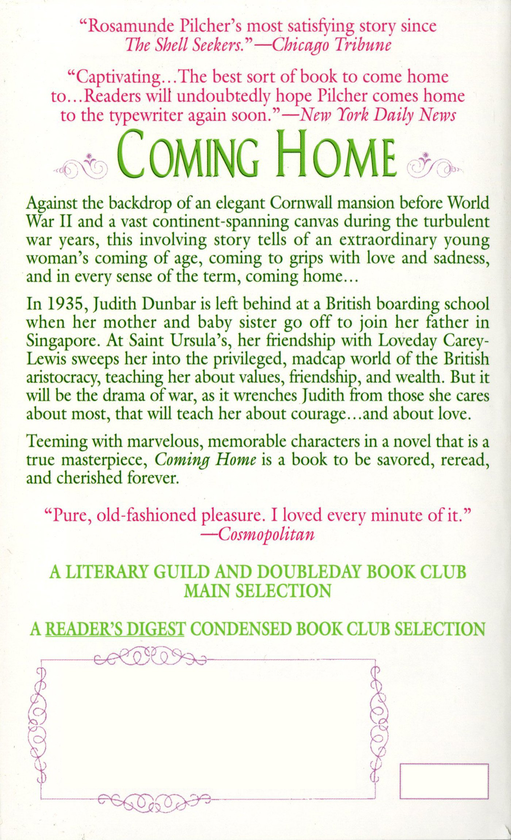 Паперова книга «Coming Home», автор Розамунда Пілчер - фото №1