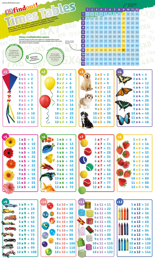Бумажная книга «DKfindout! Times Tables Poster» - фото №1