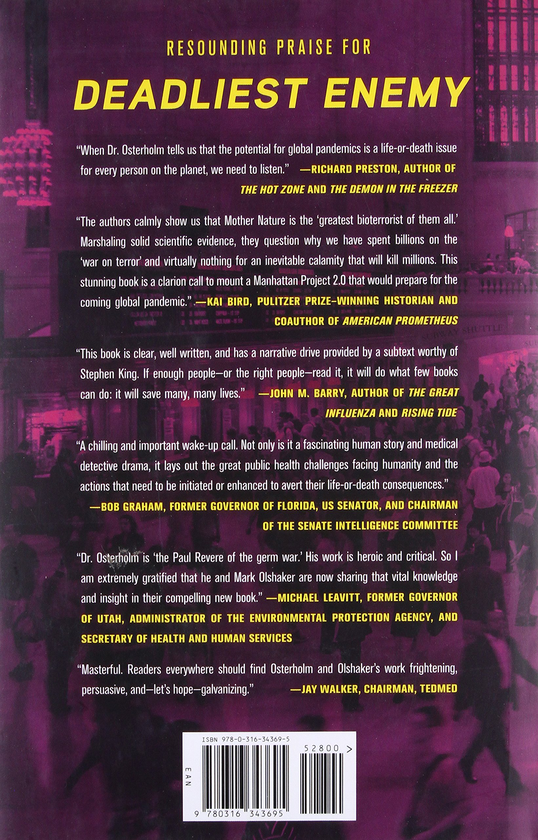 Бумажная книга «Deadliest Enemy : Our War Against Killer Germs», автор Майкл Т. Остерхолм - фото №1