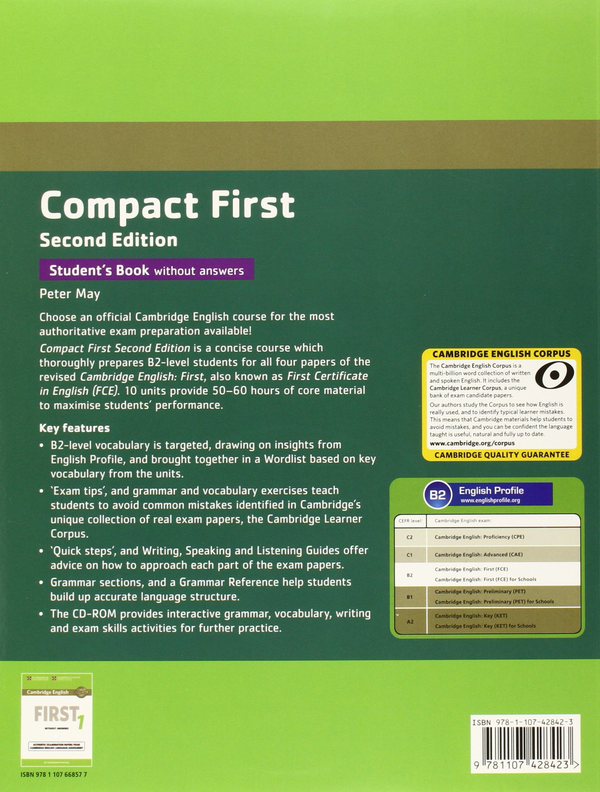 Паперова книга «Compact First Student's Book without Answers (+CD)», автор Пітер Мей - фото №1