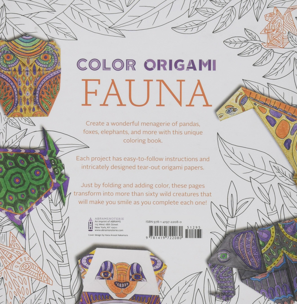 Паперова книга «Color Origami. Fauna. 60 Animals and Birds to Color and Fold», автор Марк Кіршенбаум - фото №1