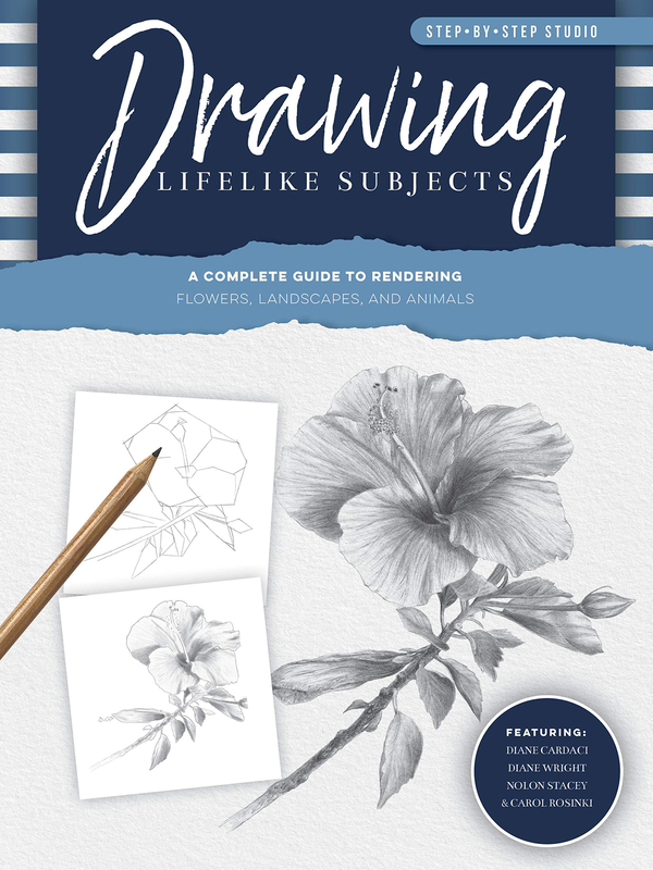 Паперова книга «Step-by-Step Studio: Drawing Lifelike Subjects. A complete guide to rendering flowers, landscapes, and animals», авторів Діана Кардачі, Нолон Стейсі, Лінда Вейл - фото №1