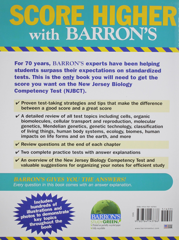 Бумажная книга «Barron's New Jersey Biology Competency Test», автор Синтия Пфиррманн - фото №1