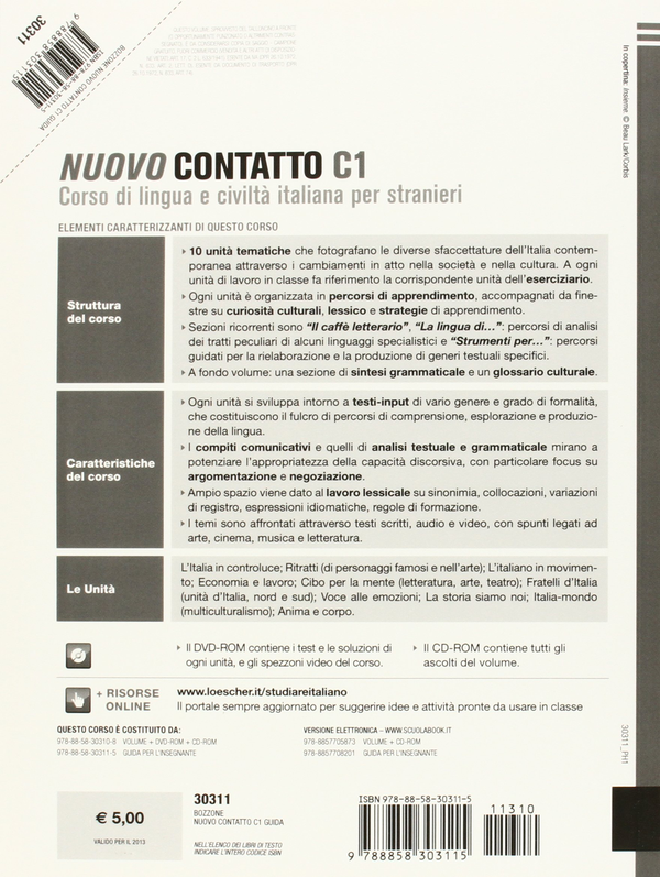 Бумажная книга «Nuovo Contatto C1. Guida Per L'insegnante», авторов Розелла Боззоне Коста, Кьяра Геззи, Моника Пиантон - фото №1